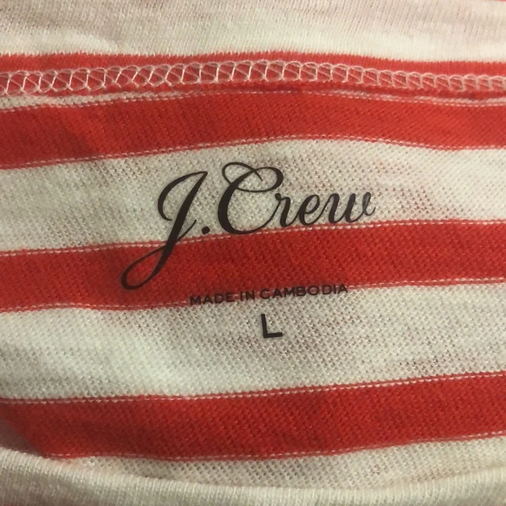 J. Crew L’amore è Cieco red and white striped boatneck 3/4 sleeve top, Large - Picture 10 of 12